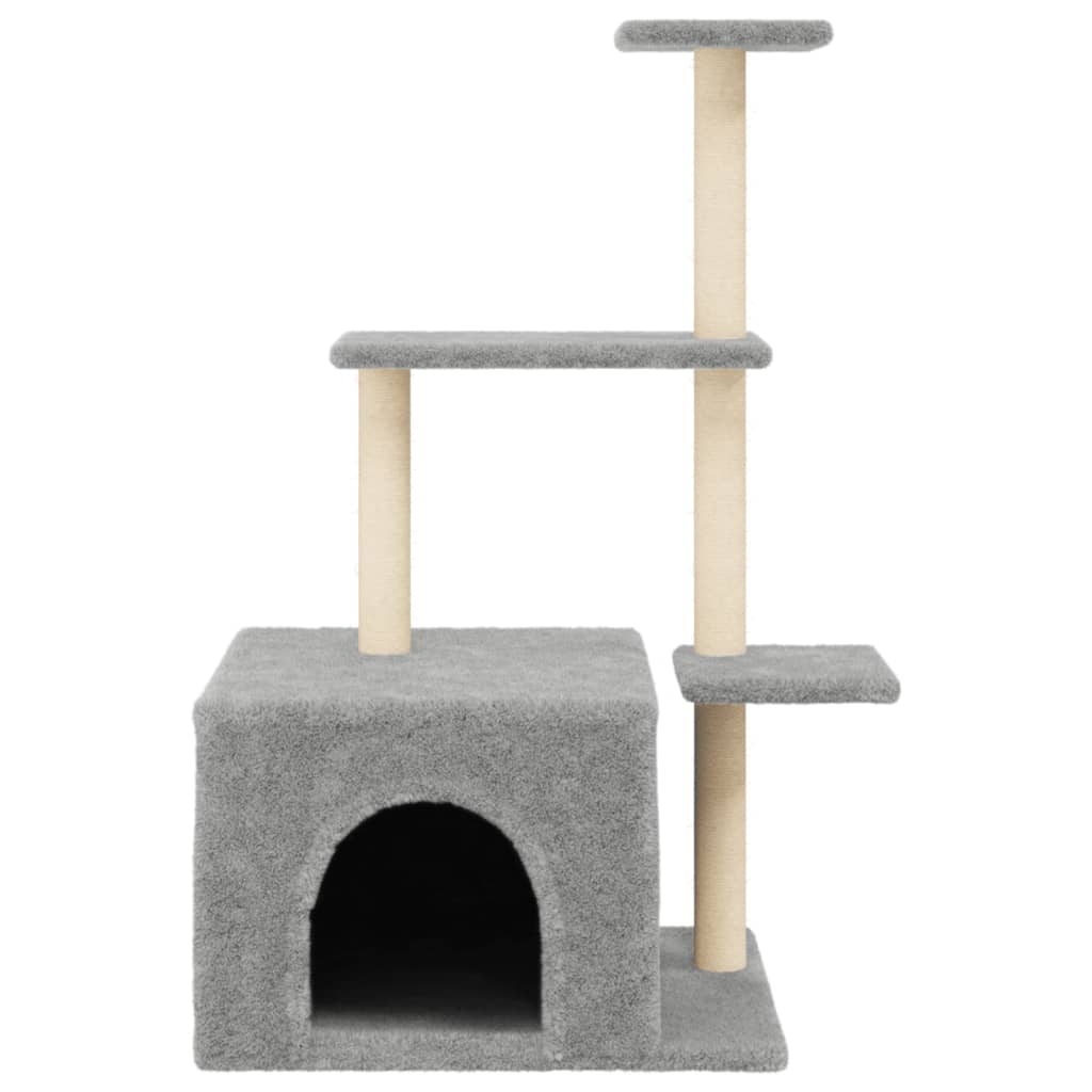 Cat Tree with Sisal Scratching Posts Light Grey 110 cm