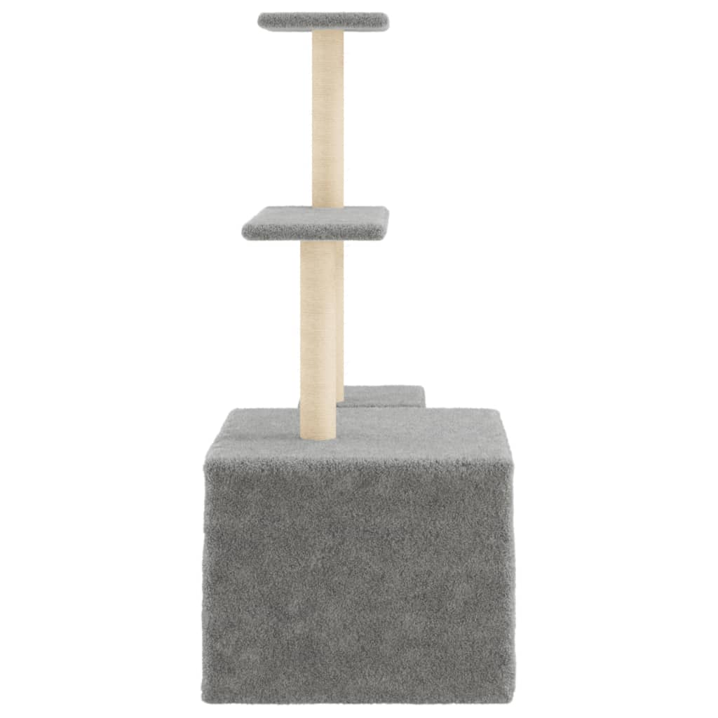 Cat Tree with Sisal Scratching Posts Light Grey 110 cm