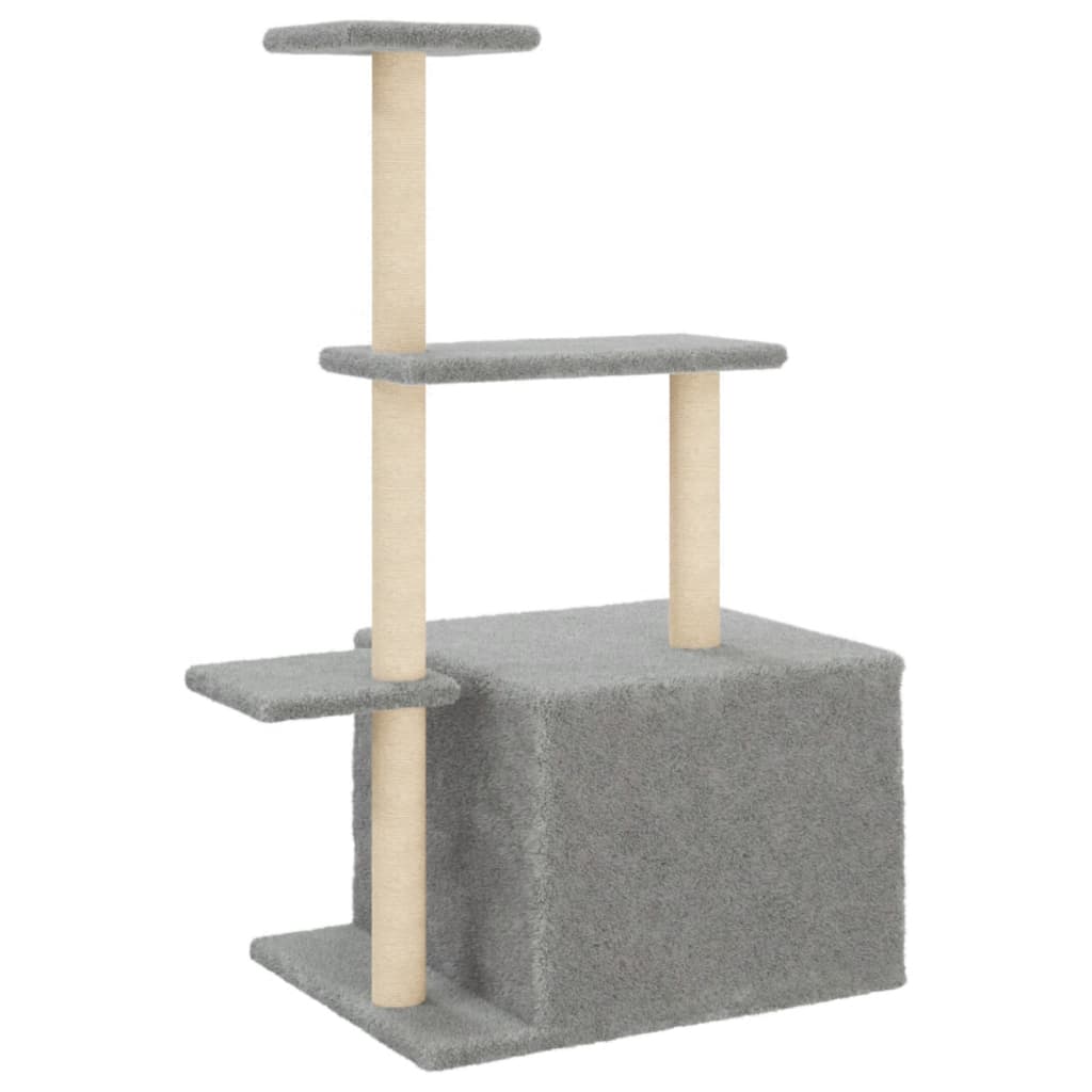 Cat Tree with Sisal Scratching Posts Light Grey 110 cm