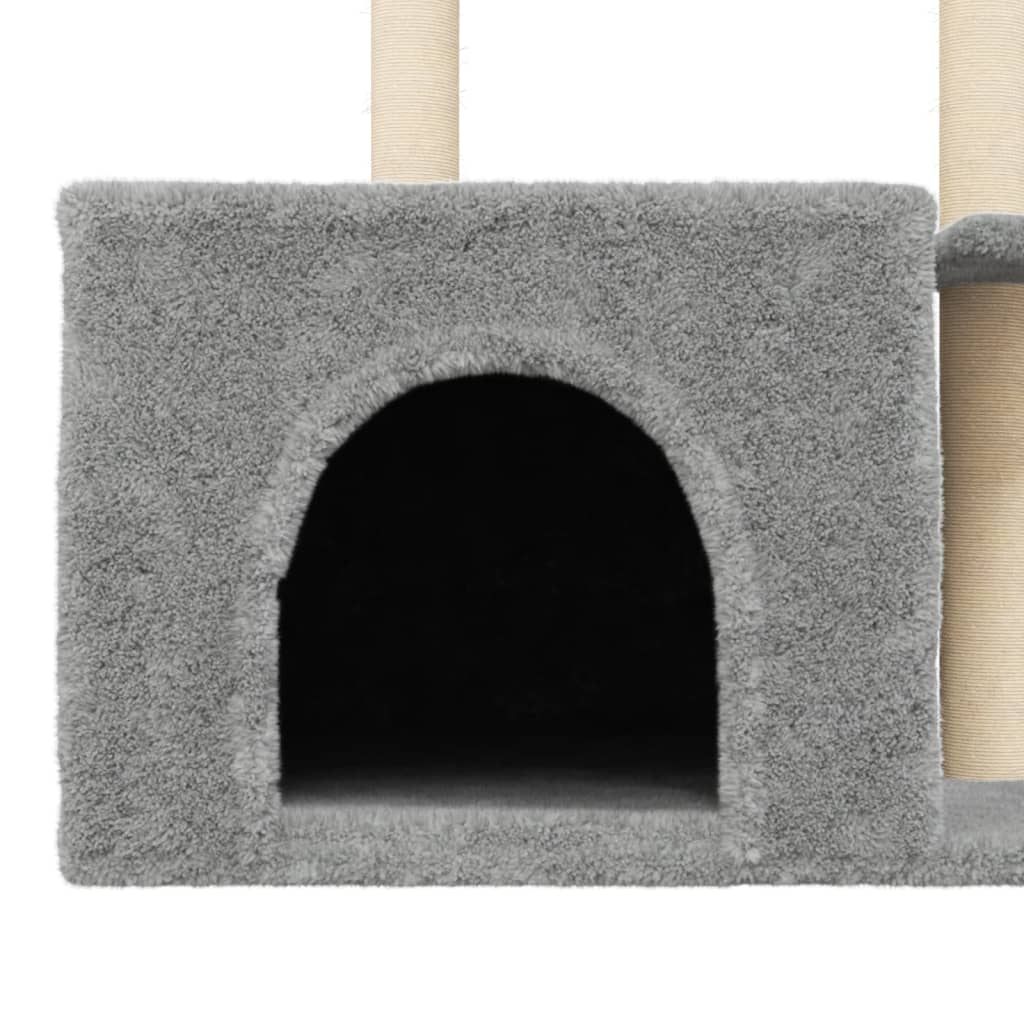 Cat Tree with Sisal Scratching Posts Light Grey 110 cm