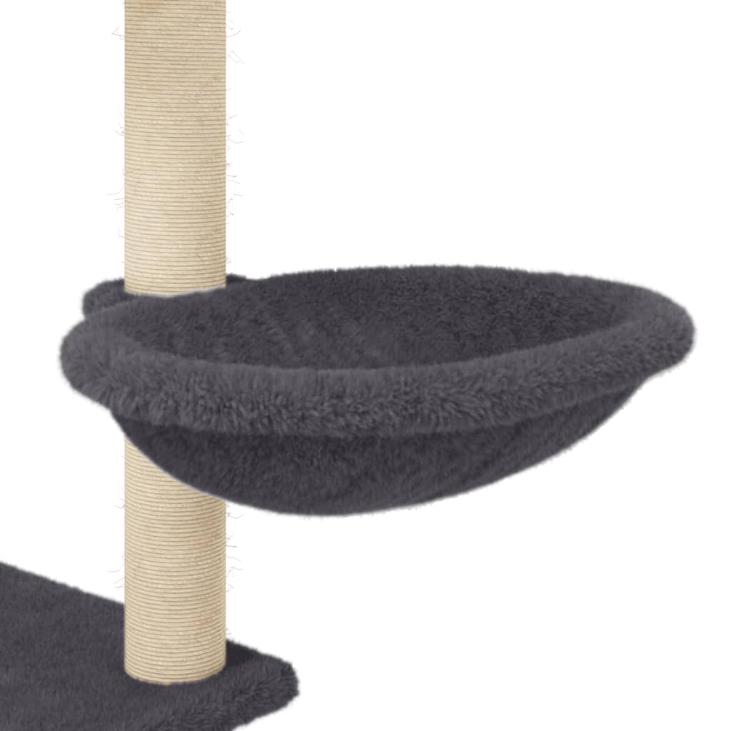 vidaXL Cat Tree with Sisal Scratching Posts Dark Grey 153 cm