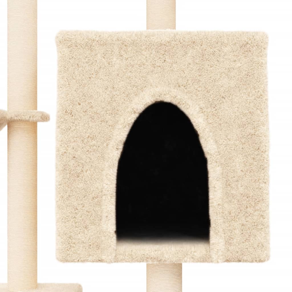 vidaXL Cat Tree with Sisal Scratching Posts Cream 117 cm