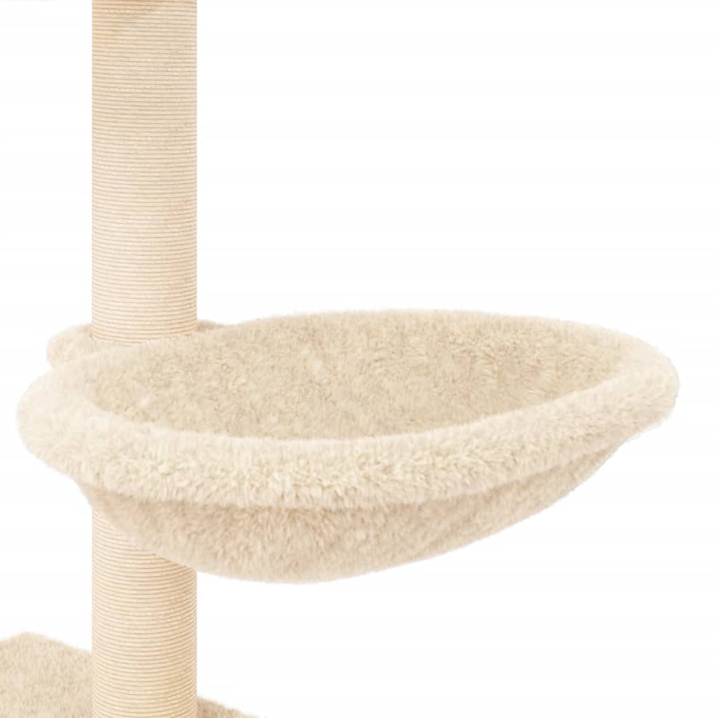 vidaXL Cat Tree with Sisal Scratching Posts Cream 117 cm