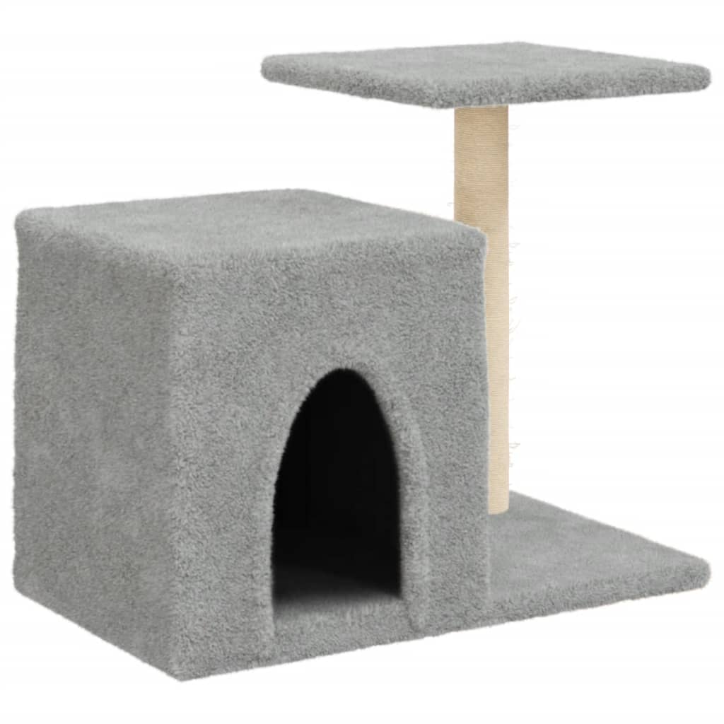 vidaXL Cat Tree with Sisal Scratching Posts Light Grey 50.5 cm