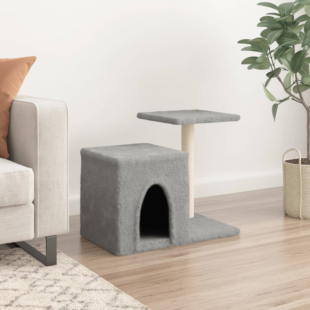 vidaXL Cat Tree with Sisal Scratching Posts Light Grey 50.5 cm