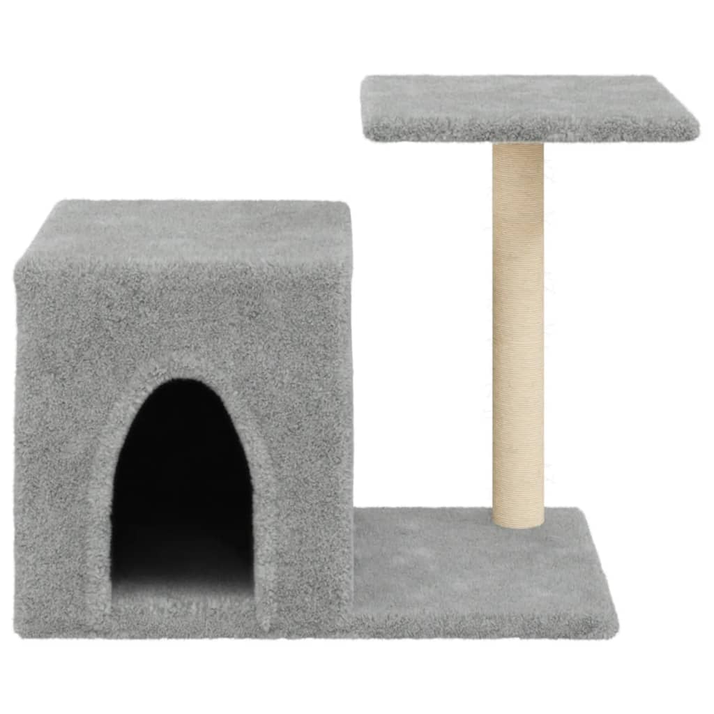 vidaXL Cat Tree with Sisal Scratching Posts Light Grey 50.5 cm