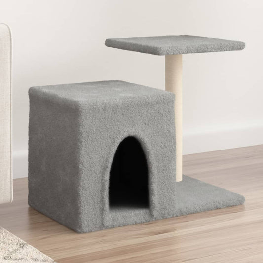 vidaXL Cat Tree with Sisal Scratching Posts Light Grey 50.5 cm