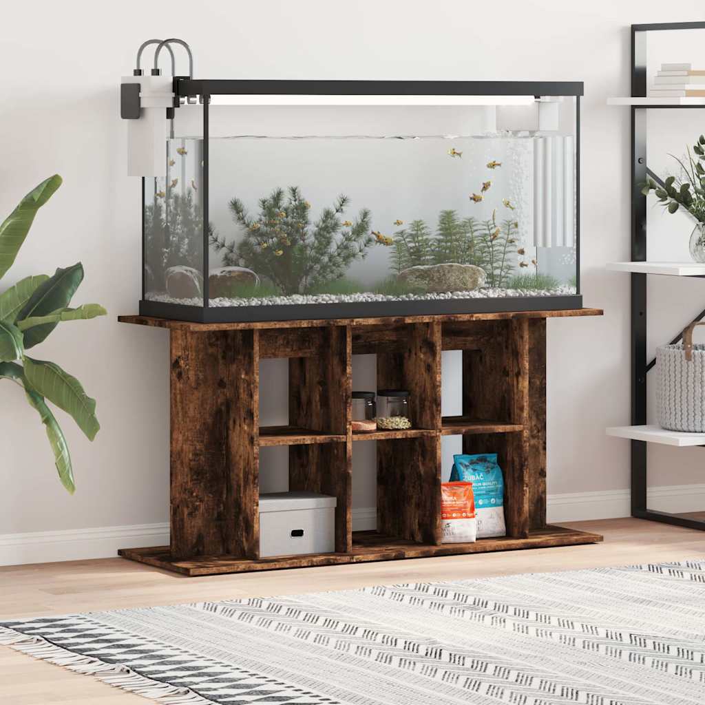 Aquarium Stand Smoked Oak 120x40x60 cm Engineered Wood