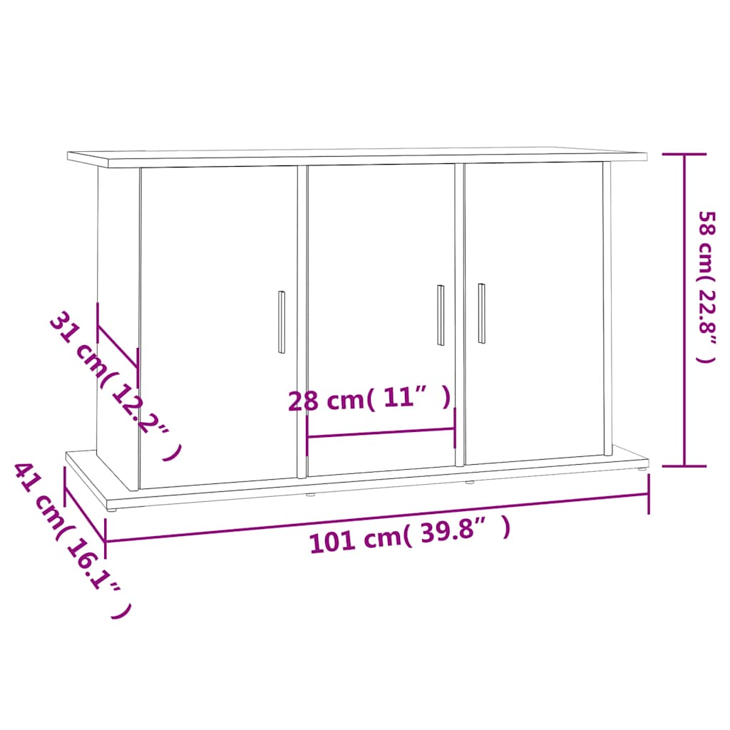 Aquarium Stand Concrete Grey 101x41x58 cm Engineered Wood