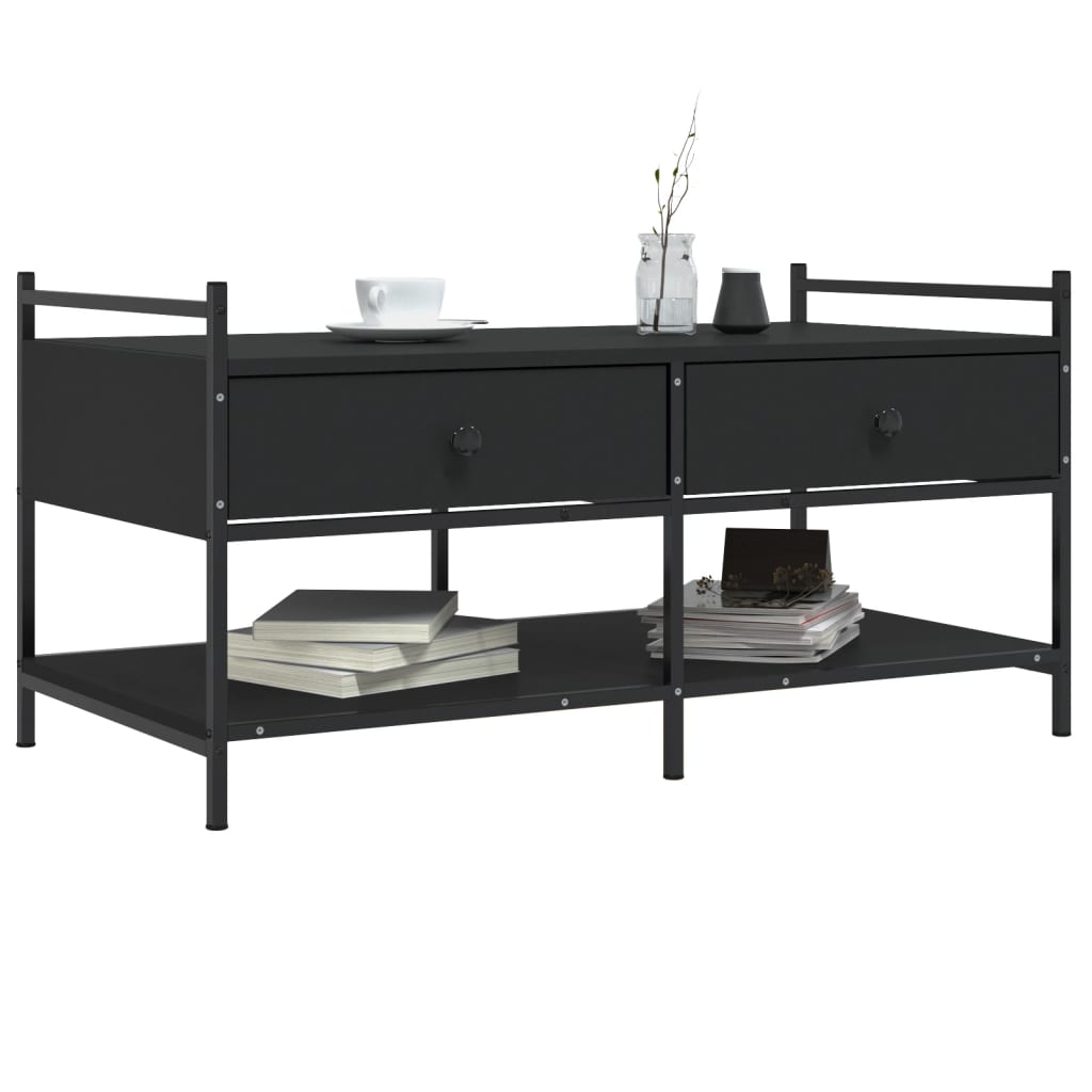 Coffee Table Black 99x50x50 cm Engineered Wood