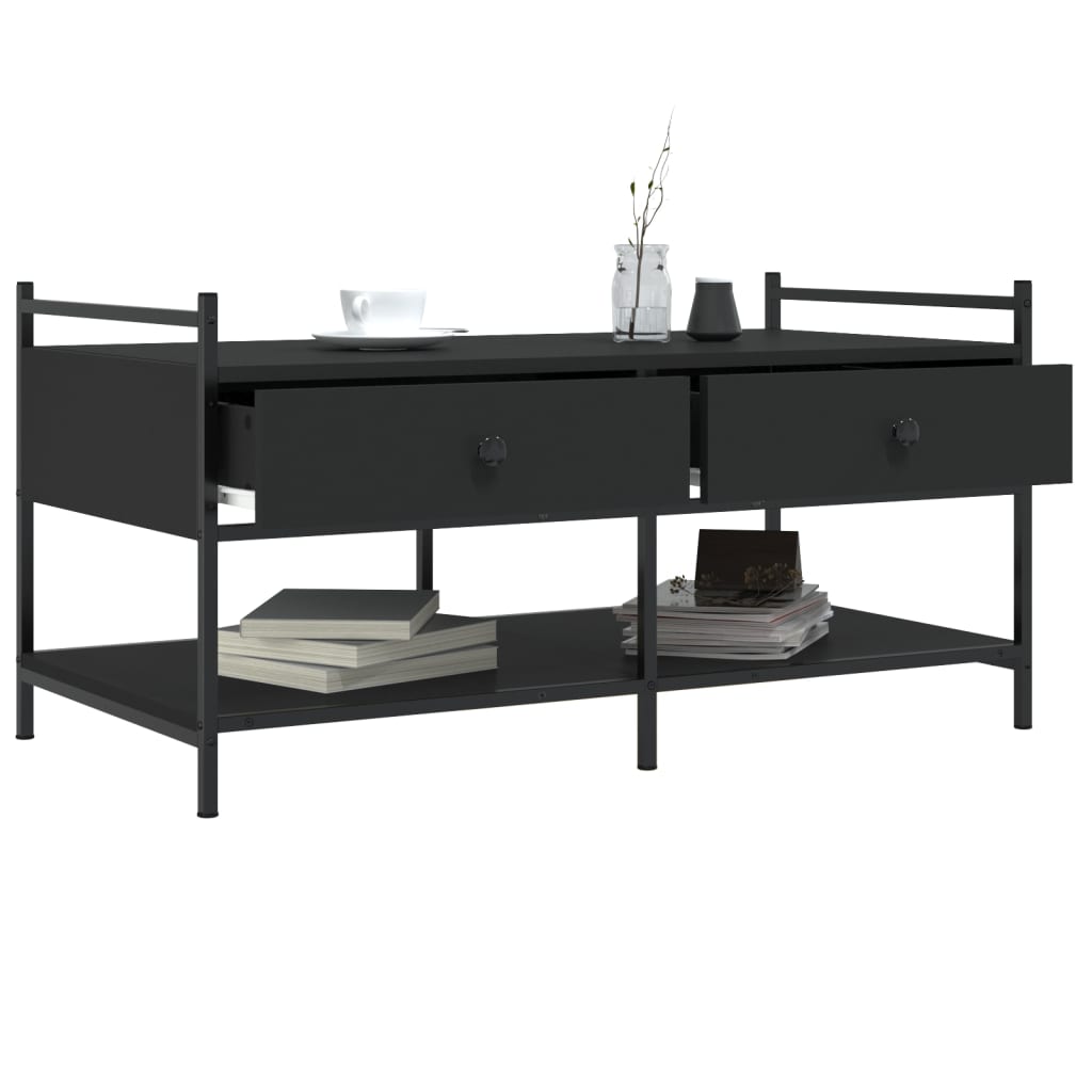 Coffee Table Black 99x50x50 cm Engineered Wood