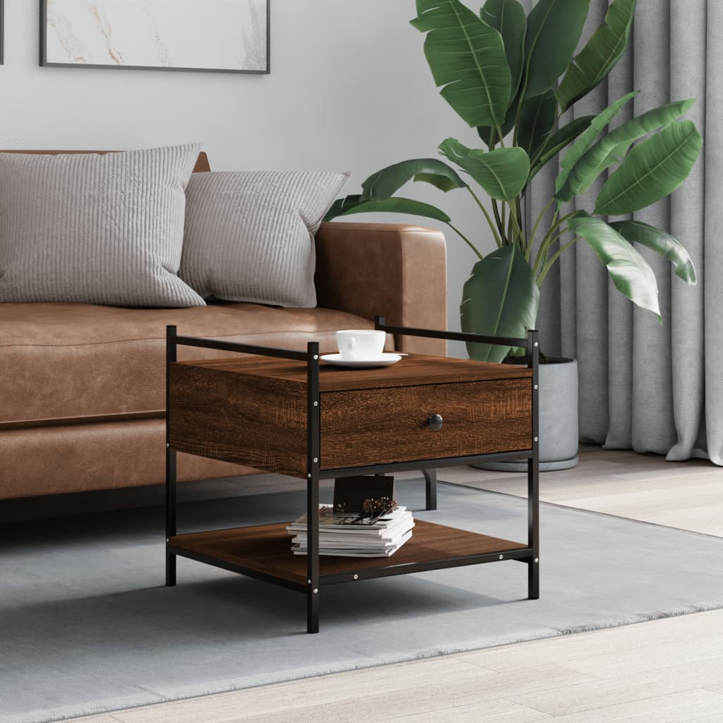 Coffee Table Brown Oak 50x50x50 cm Engineered Wood