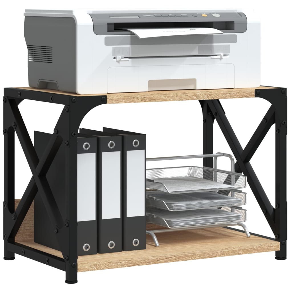 Printer Stand 2-Tier Sonoma Oak 44x26x31,5 cm Engineered Wood
