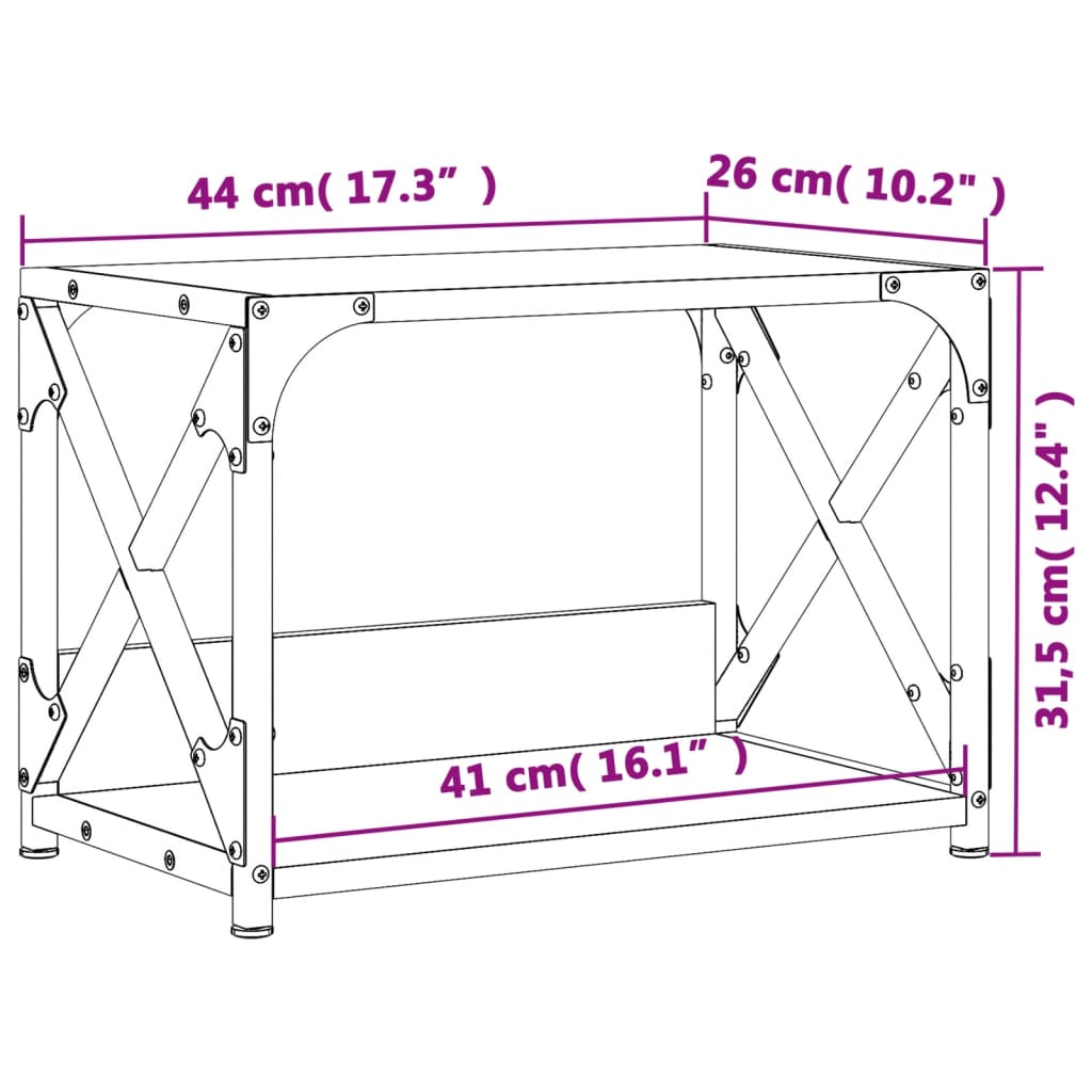 Printer Stand 2-Tier Sonoma Oak 44x26x31,5 cm Engineered Wood