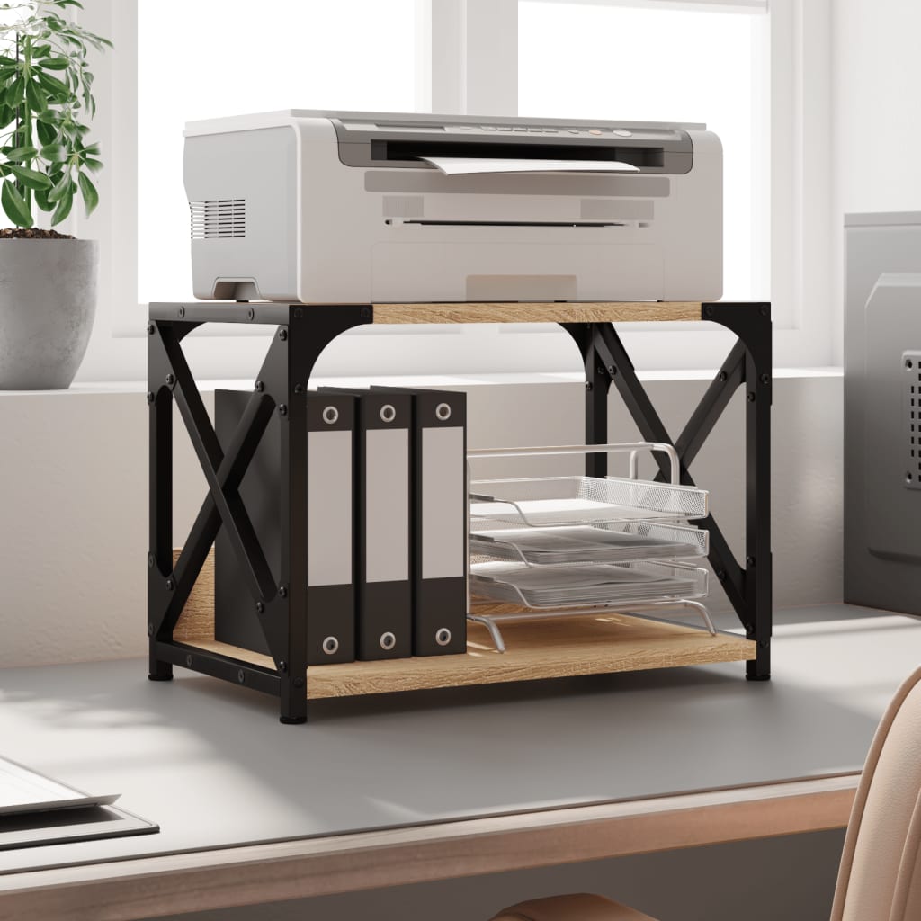 Printer Stand 2-Tier Sonoma Oak 44x26x31,5 cm Engineered Wood
