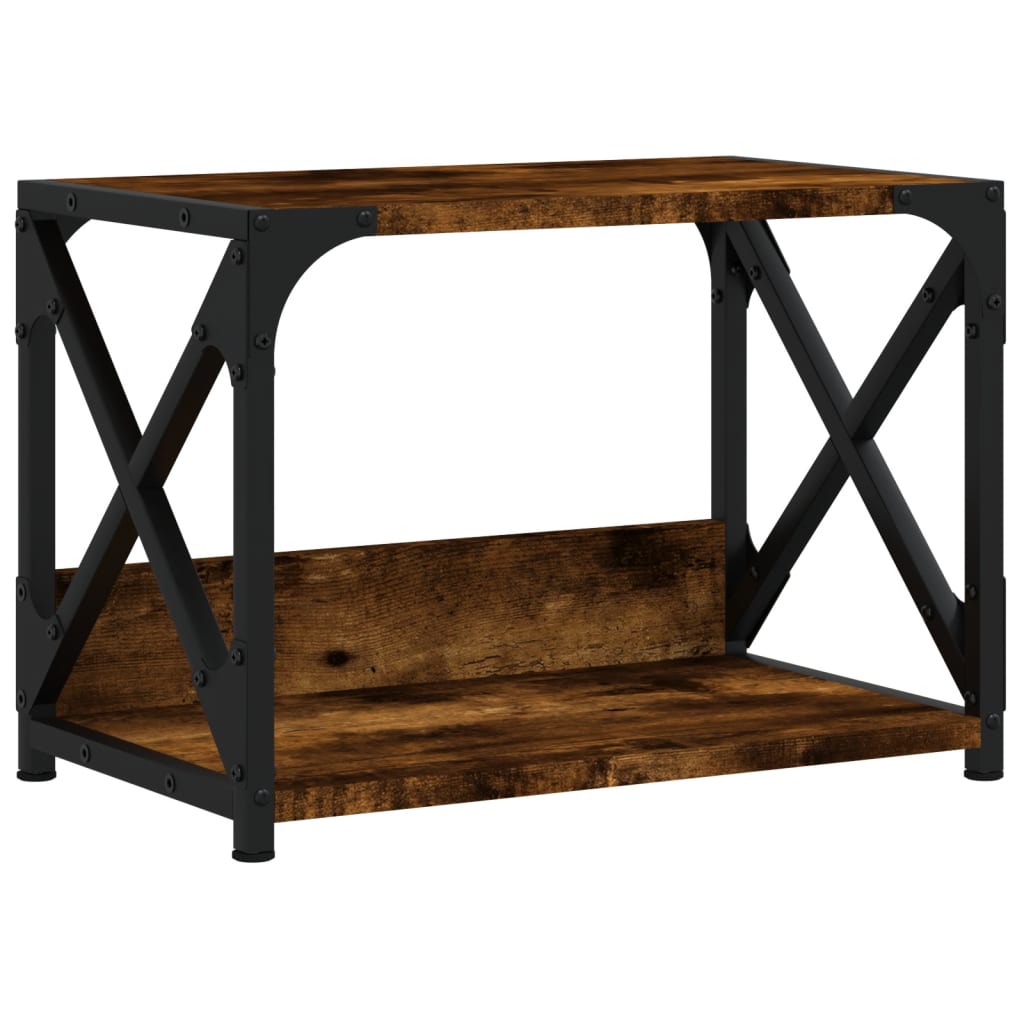 Printer Stand 2-Tier Smoked Oak 44x26x31,5 cm Engineered Wood