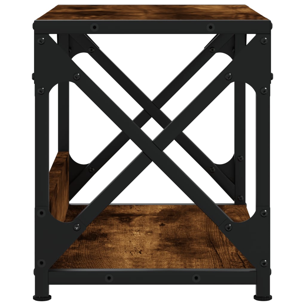 Printer Stand 2-Tier Smoked Oak 44x26x31,5 cm Engineered Wood