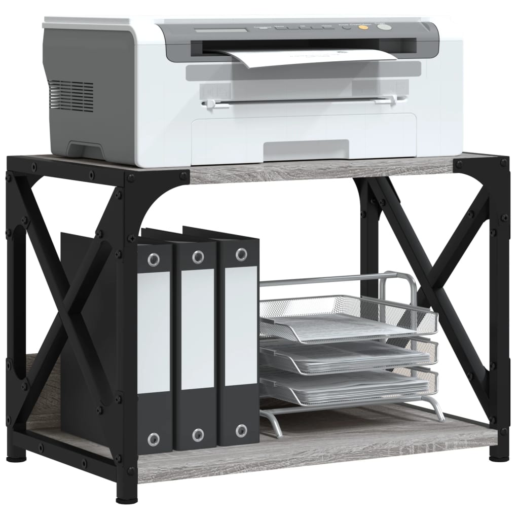 Printer Stand 2-Tier Grey Sonoma 44x26x31,5 cm Engineered Wood