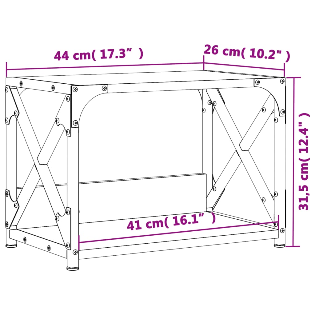 Printer Stand 2-Tier Grey Sonoma 44x26x31,5 cm Engineered Wood
