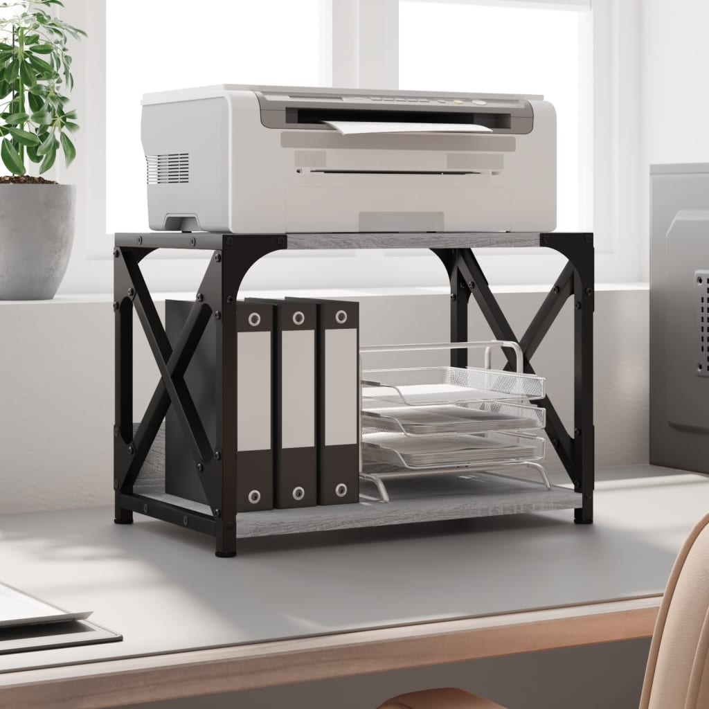 Printer Stand 2-Tier Grey Sonoma 44x26x31,5 cm Engineered Wood