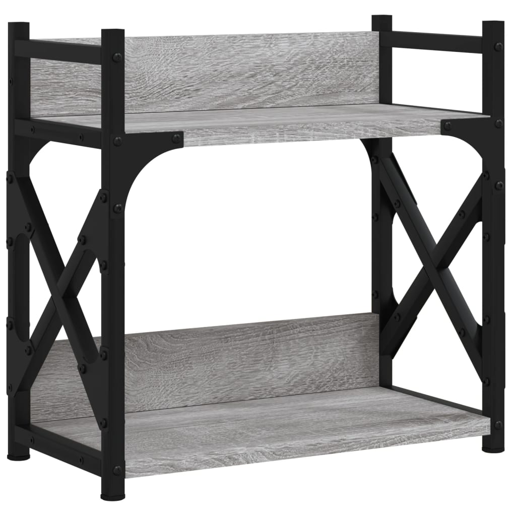 Printer Stand 2-Tier Grey Sonoma 40x20x40 cm Engineered Wood