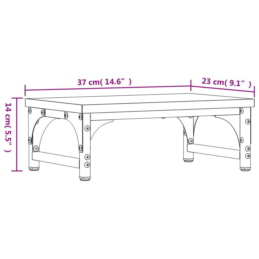 vidaXL Monitor Stand Black 37x23x14 cm Engineered Wood