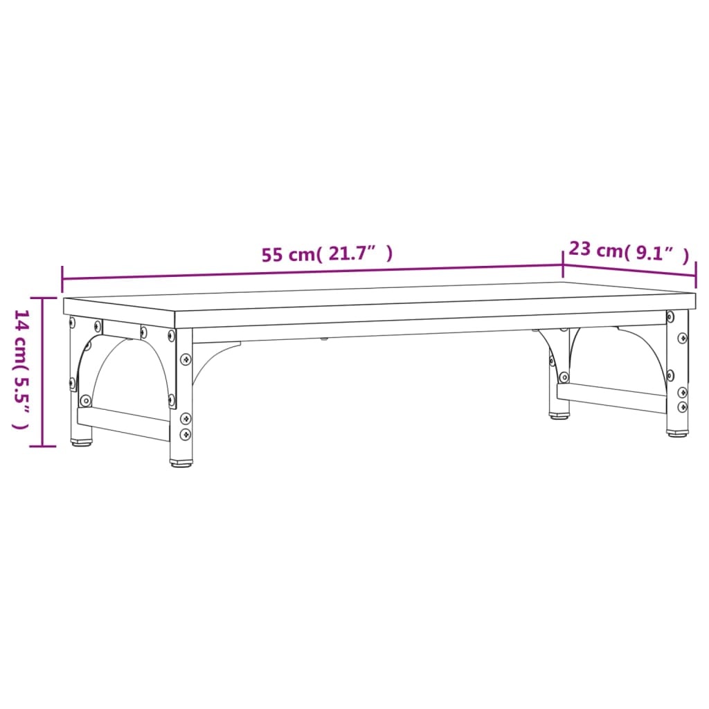 vidaXL Monitor Stand Sonoma Oak 55x23x14 cm Engineered Wood