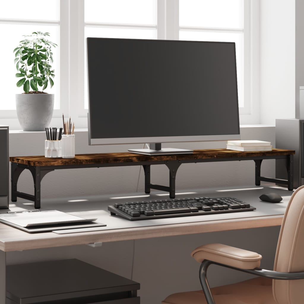 Monitor Stand Smoked Oak 105x23x15,5 cm Engineered Wood