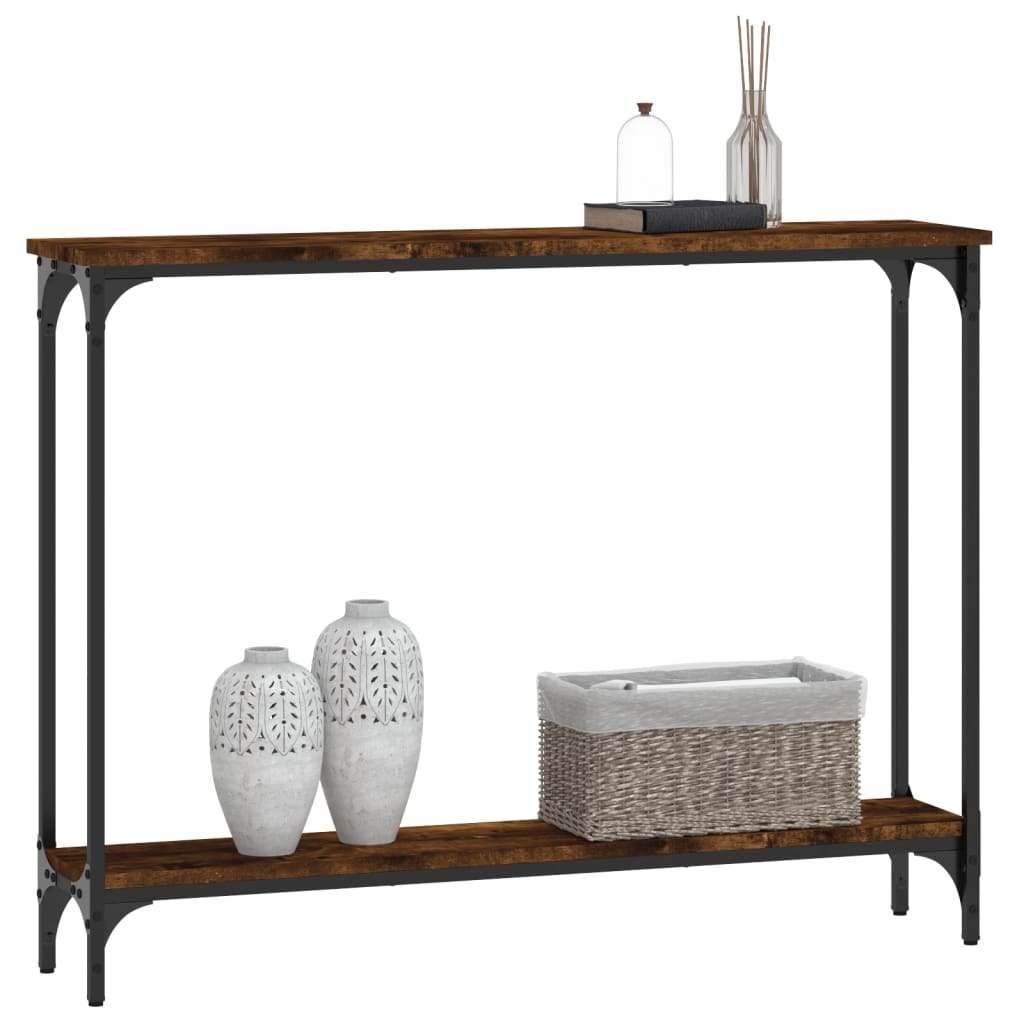 Console Table Smoked Oak 100x22,5x75 cm Engineered Wood