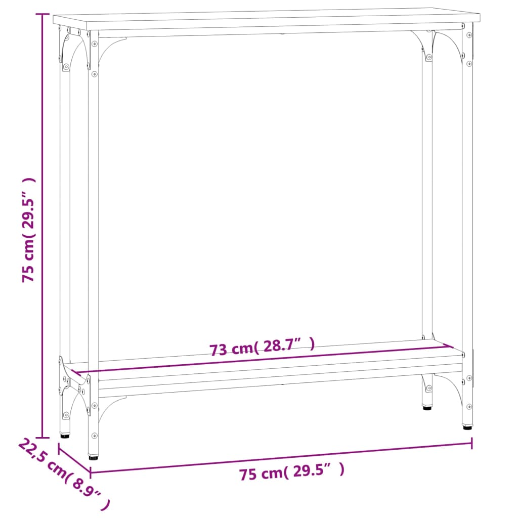 Console Table Sonoma Oak 75x22,5x75 cm Engineered Wood