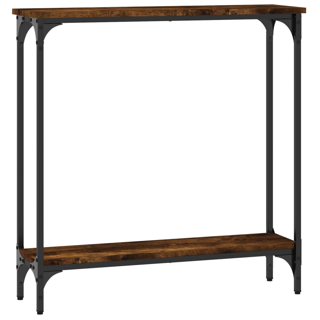 Console Table Smoked Oak 75x22,5x75 cm Engineered Wood