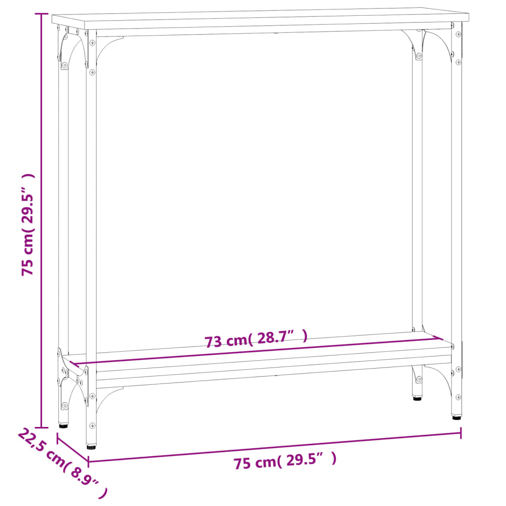 Console Table Grey Sonoma 75x22,5x75 cm Engineered Wood