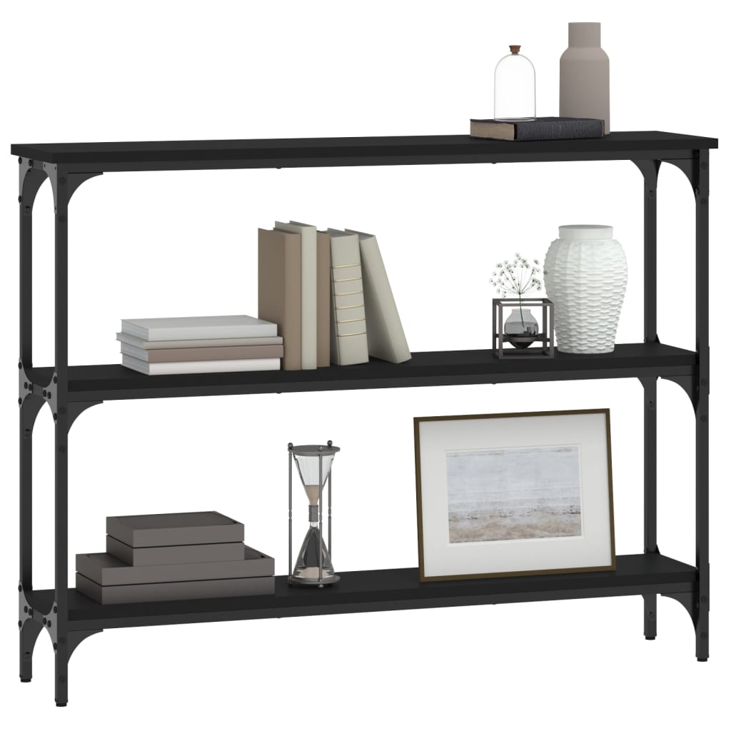 Console Table Black 100x22,5x75 cm Engineered Wood