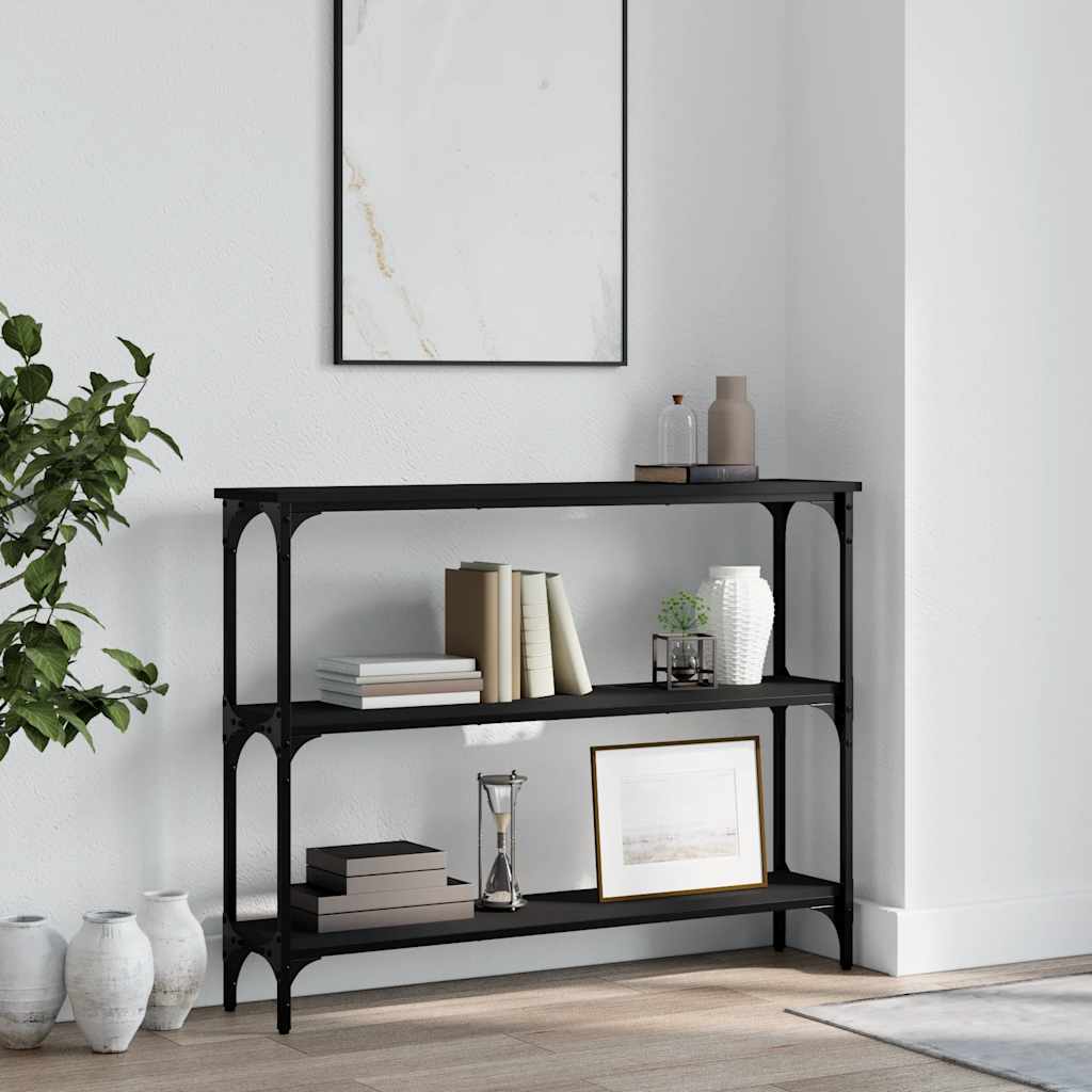 Console Table Black 100x22,5x75 cm Engineered Wood