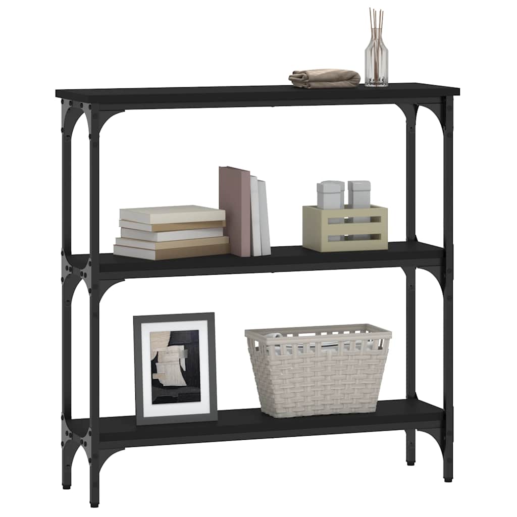 Console Table Black 75x22,5x75 cm Engineered Wood