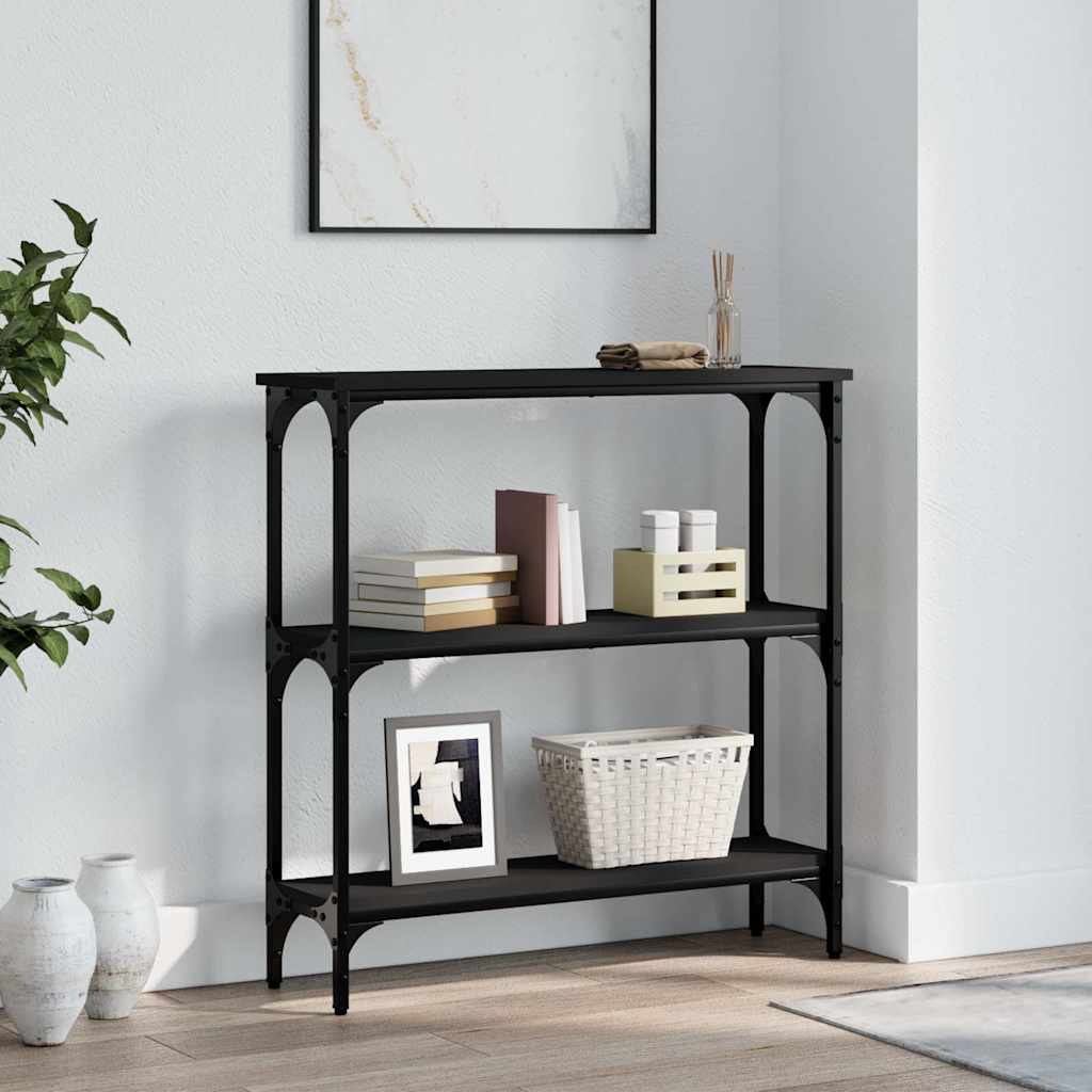 Console Table Black 75x22,5x75 cm Engineered Wood
