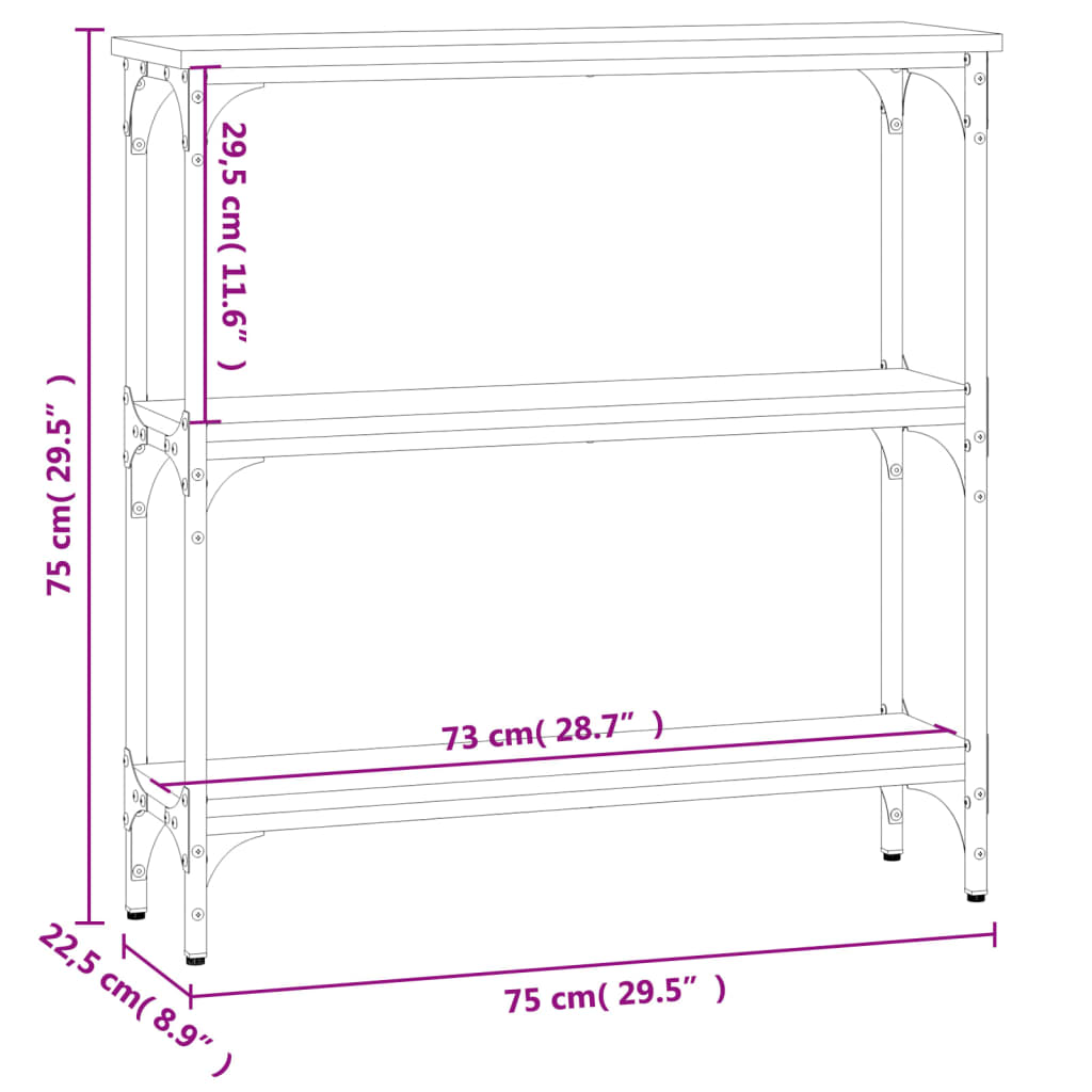 Console Table Sonoma Oak 75x22,5x75 cm Engineered Wood