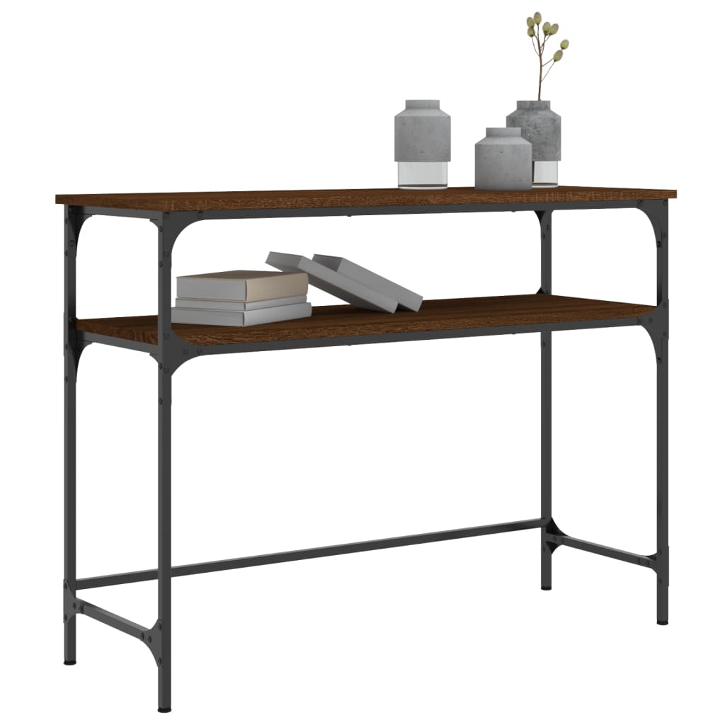 Console Table Brown Oak 100x35.5x75 cm Engineered Wood