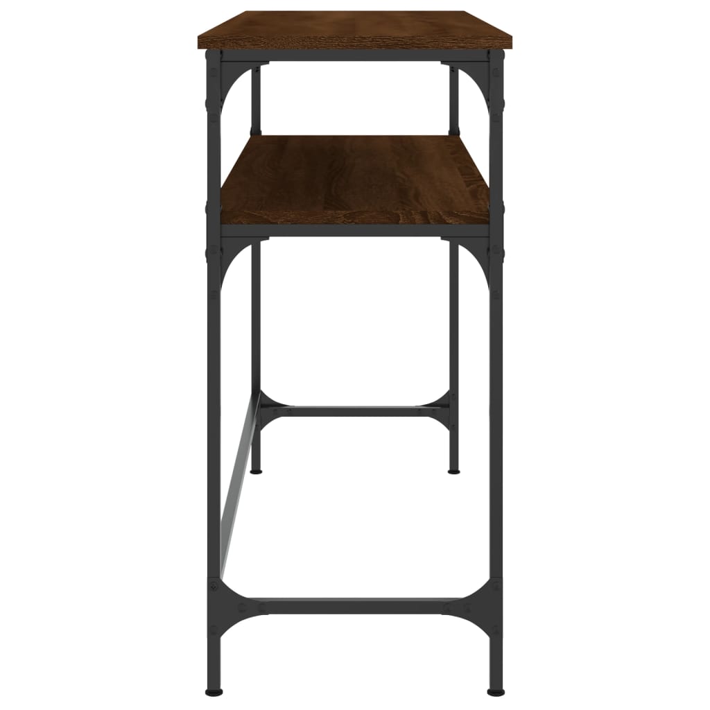 Console Table Brown Oak 100x35.5x75 cm Engineered Wood
