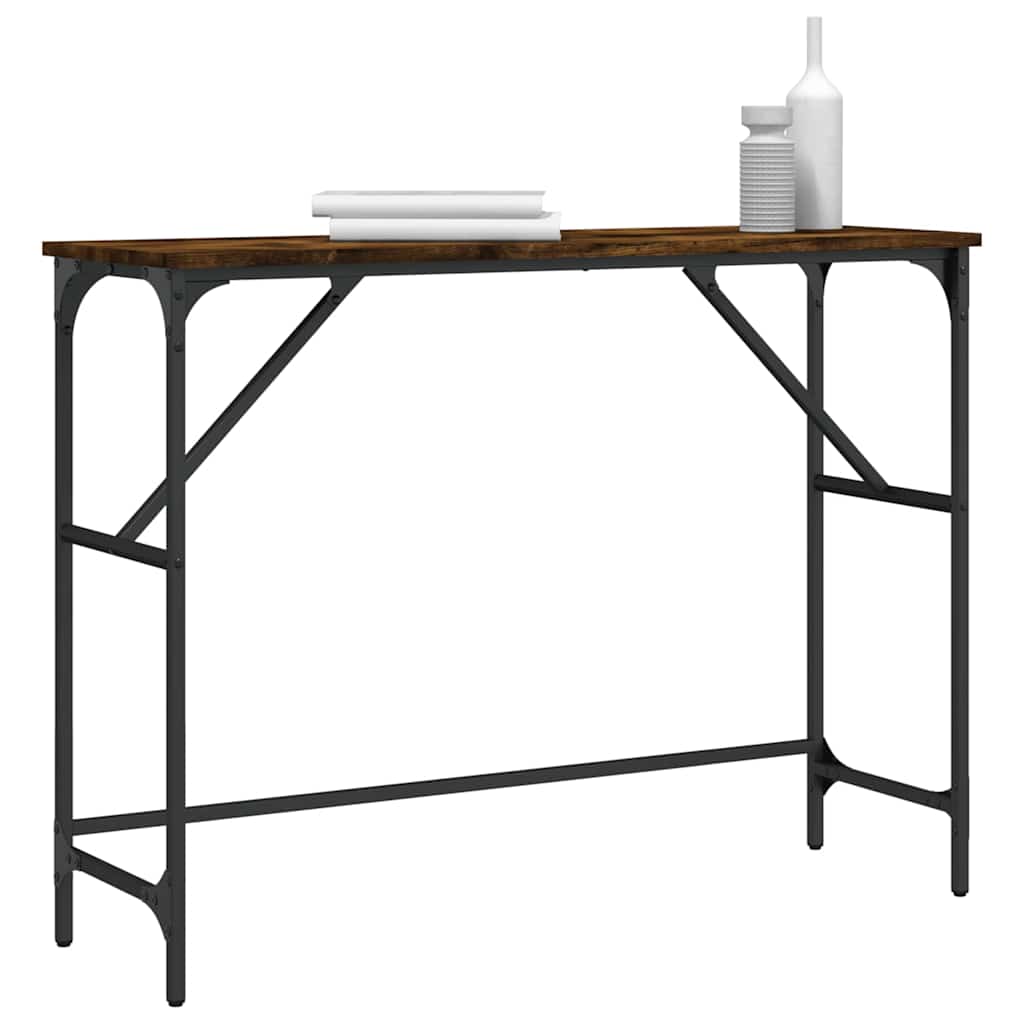 Console Table Smoked Oak 100x32x75 cm Engineered Wood