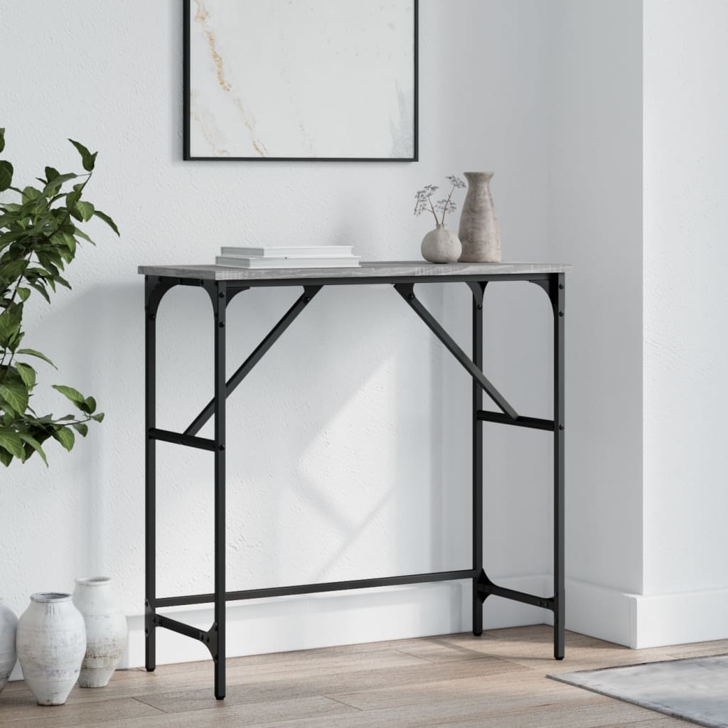 Console Table Grey Sonoma 75x32x75 cm Engineered Wood