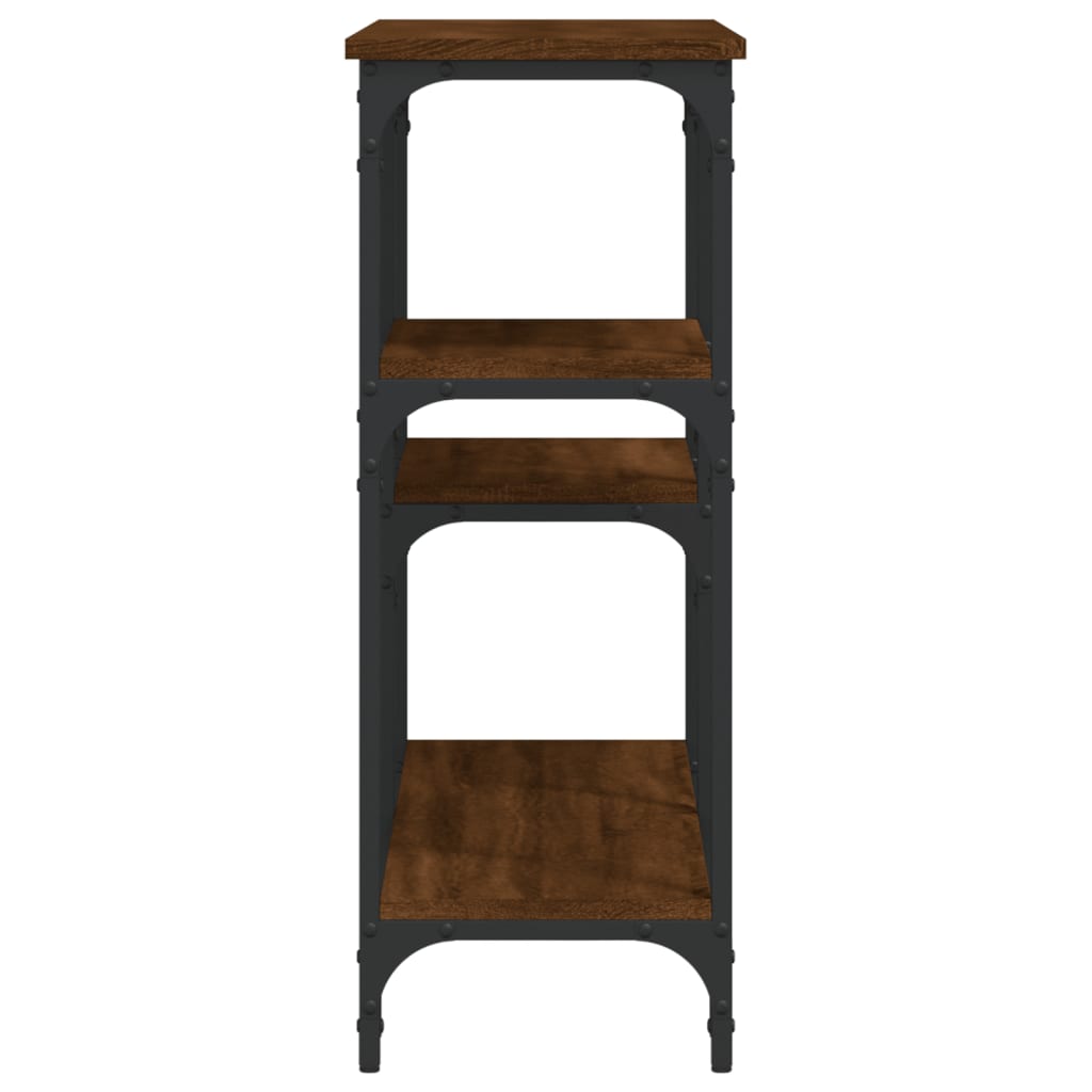 Console Table Brown Oak 102x29x75 cm Engineered Wood