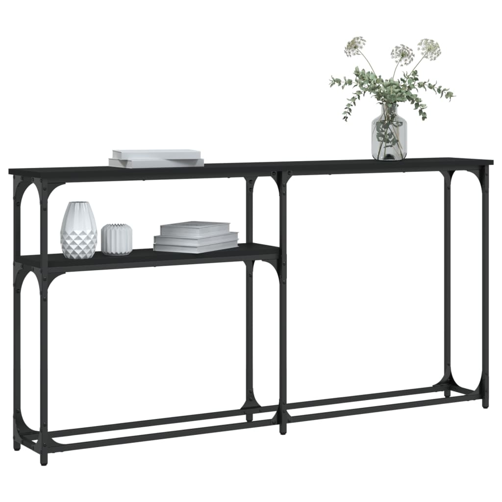 vidaXL Console Table Black 145x22.5x75 cm Engineered Wood