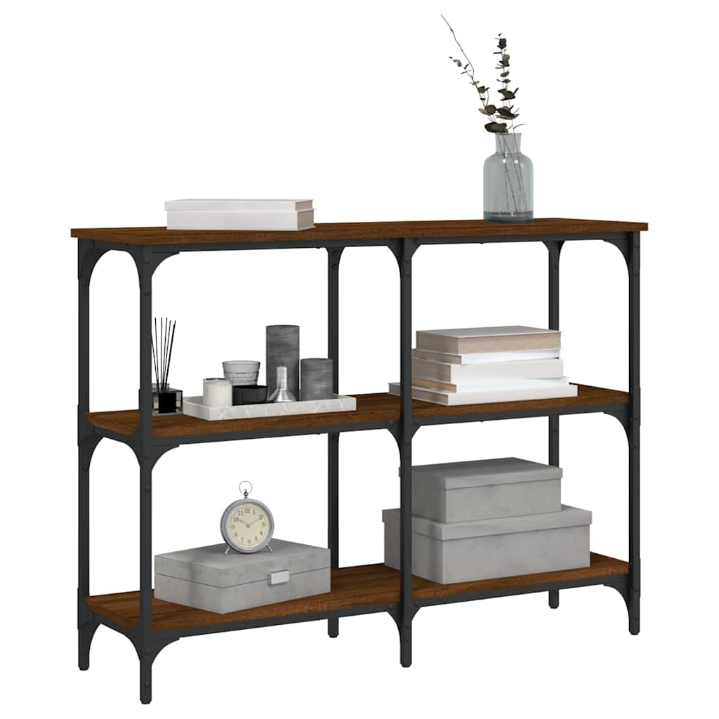 Console Table Brown Oak 100x29x75 cm Engineered Wood