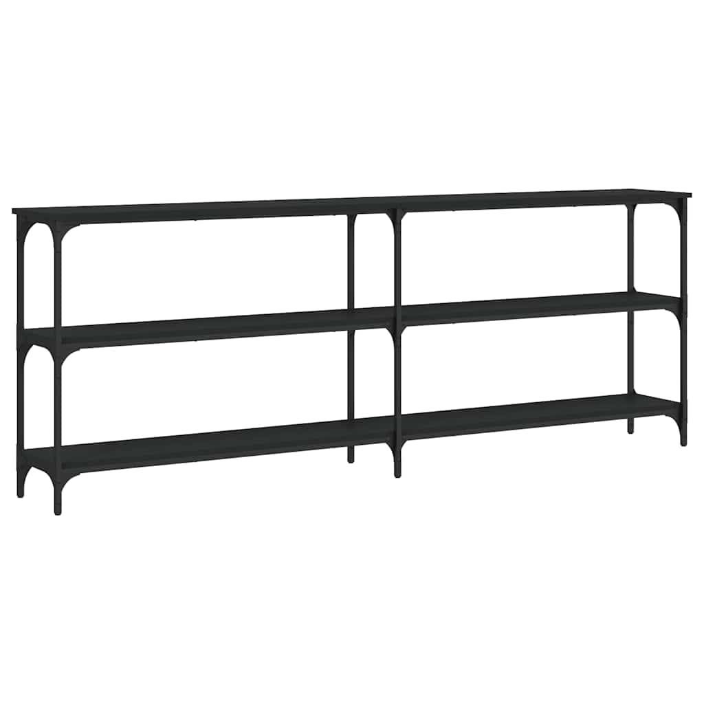 Console Table Black 200x29x75 cm Engineered Wood