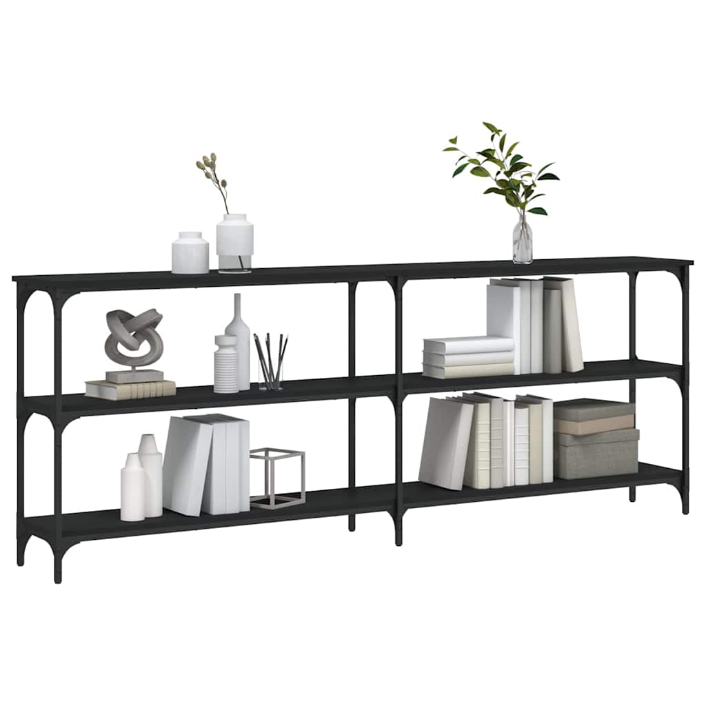 Console Table Black 200x29x75 cm Engineered Wood