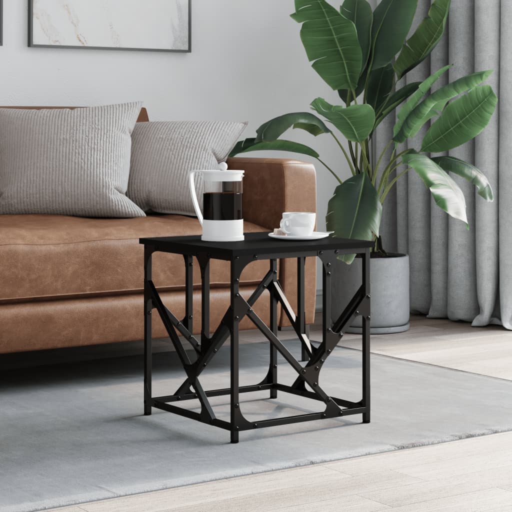 Coffee Table Black 45x45x47,5 cm Engineered Wood