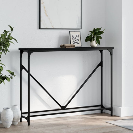 Console Table Black 102x22,5x75 cm Engineered Wood
