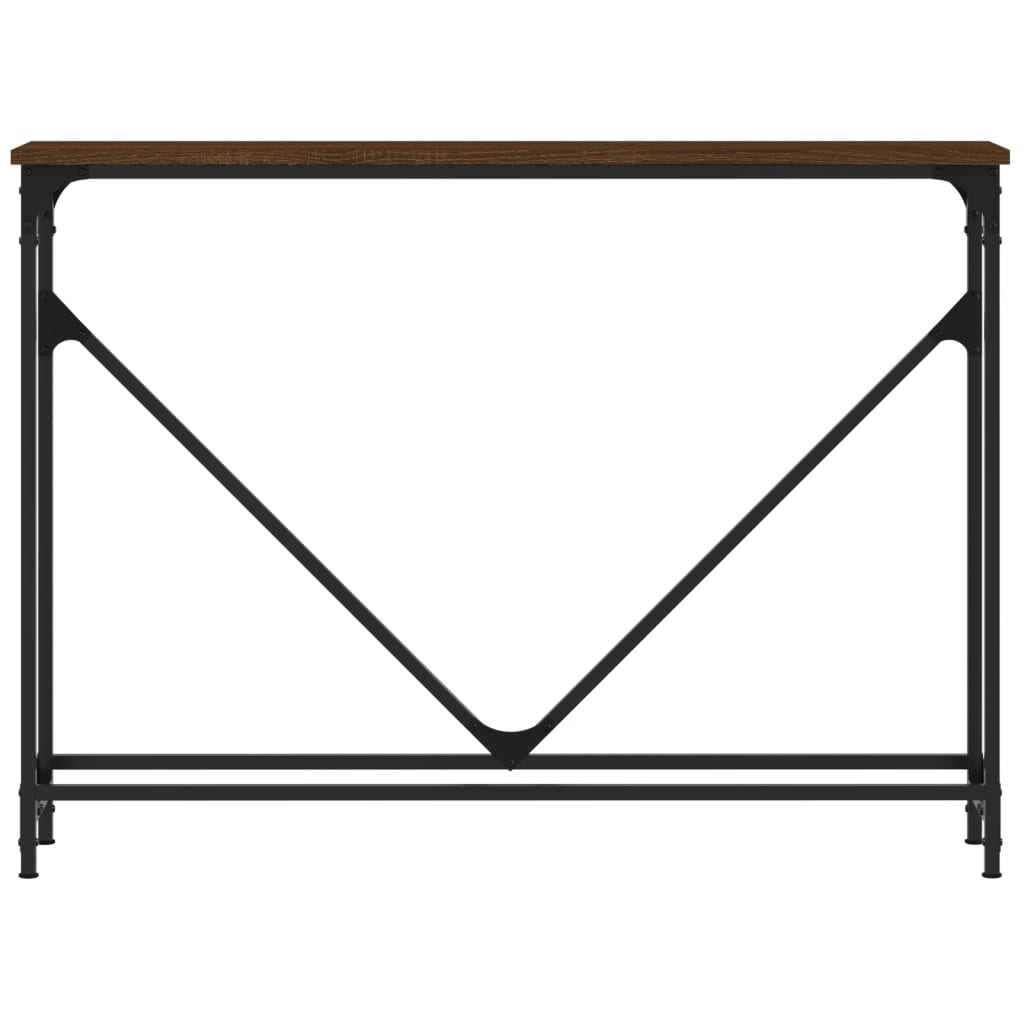 Console Table Brown Oak 102x22.5x75 cm Engineered Wood