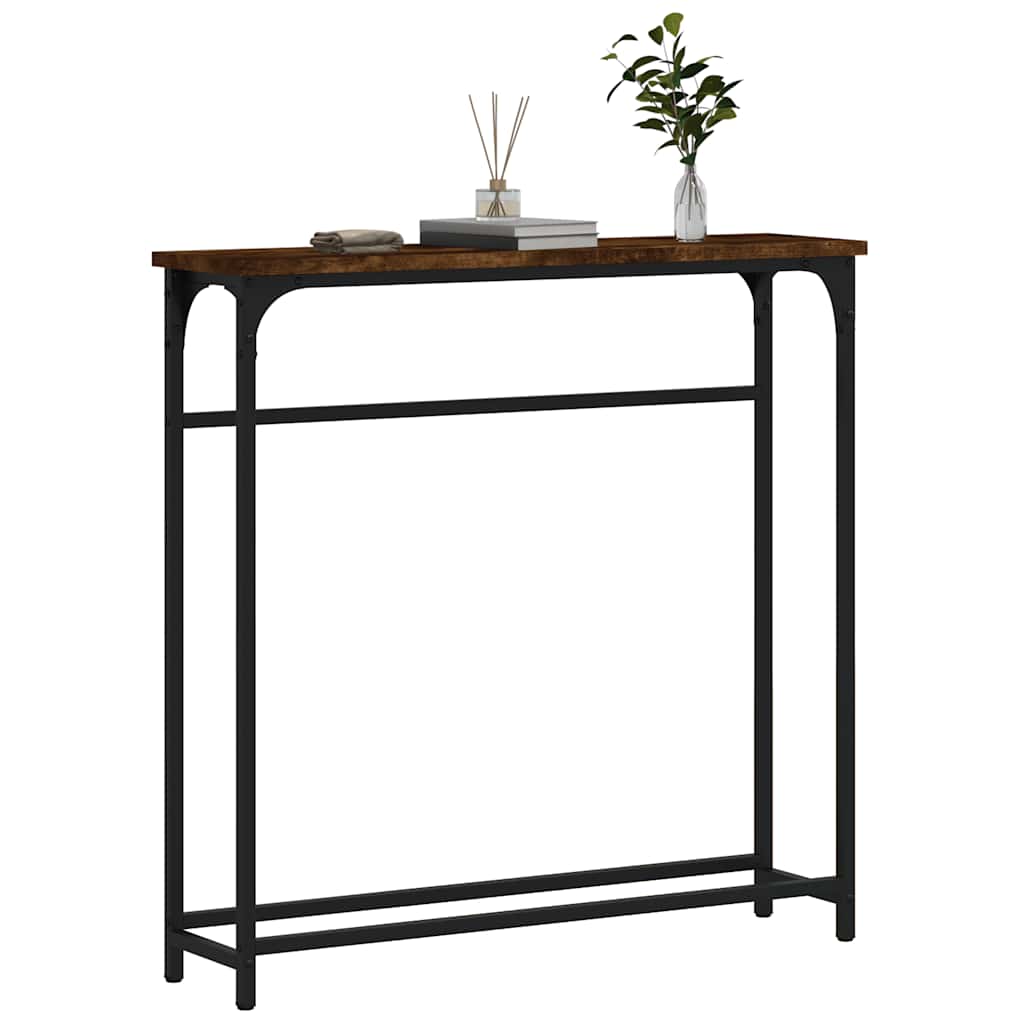 Console Table Smoked Oak 75x19,5x75 cm Engineered Wood